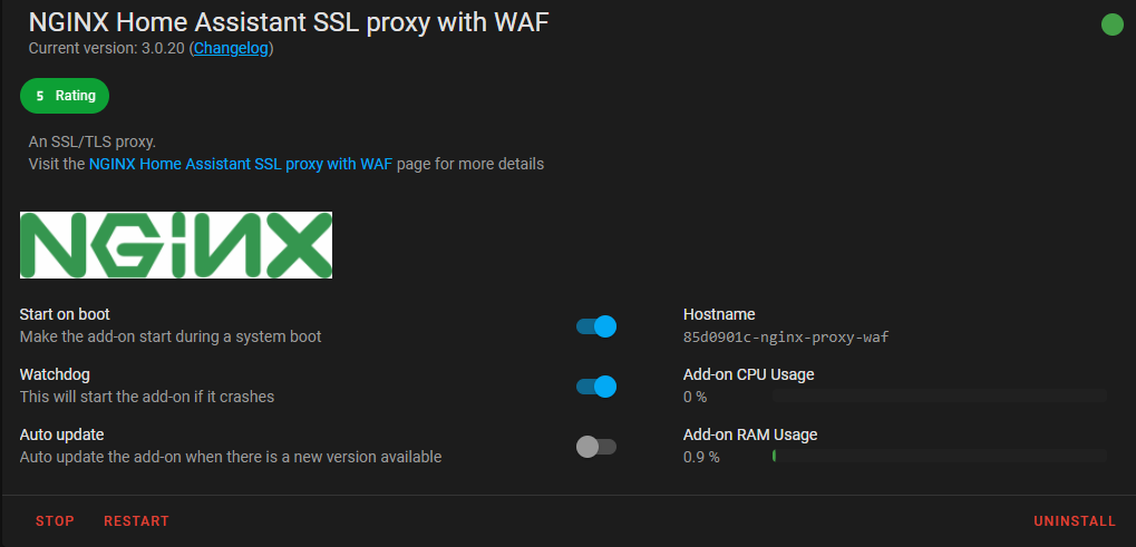 Nginx Add-on Running in Home Assistant